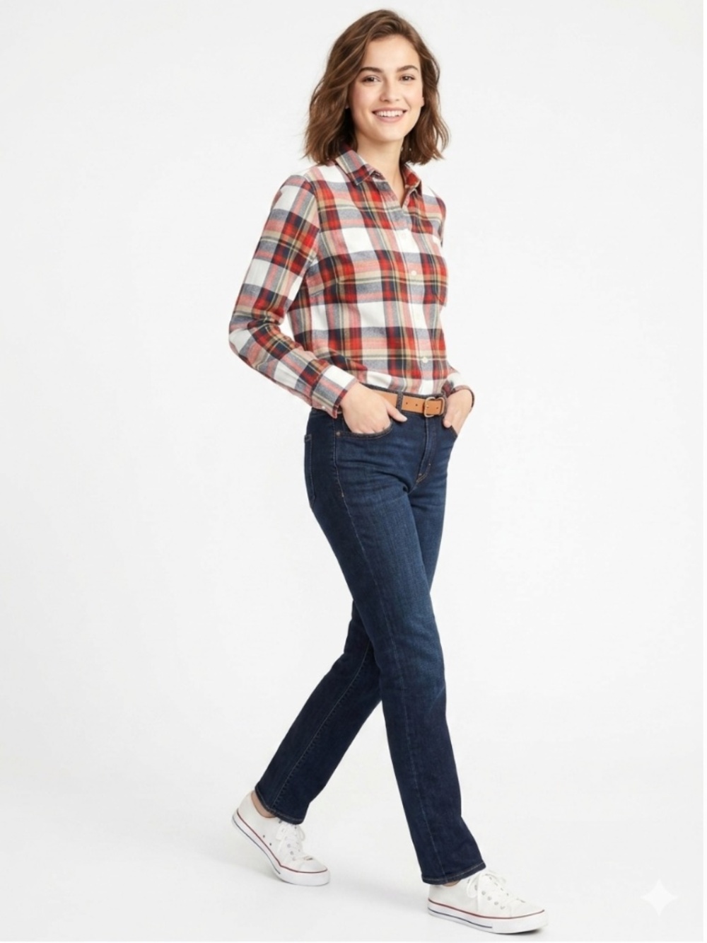 J. Crew Long-Sleeve Flannel Button-Down Plaid Cotton Shirt Size Medium